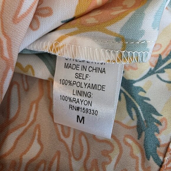 Heyson Womens Button Up Top Floral Chest Pocket Short Sleeve Mulitcolor Medium - Picture 6 of 13